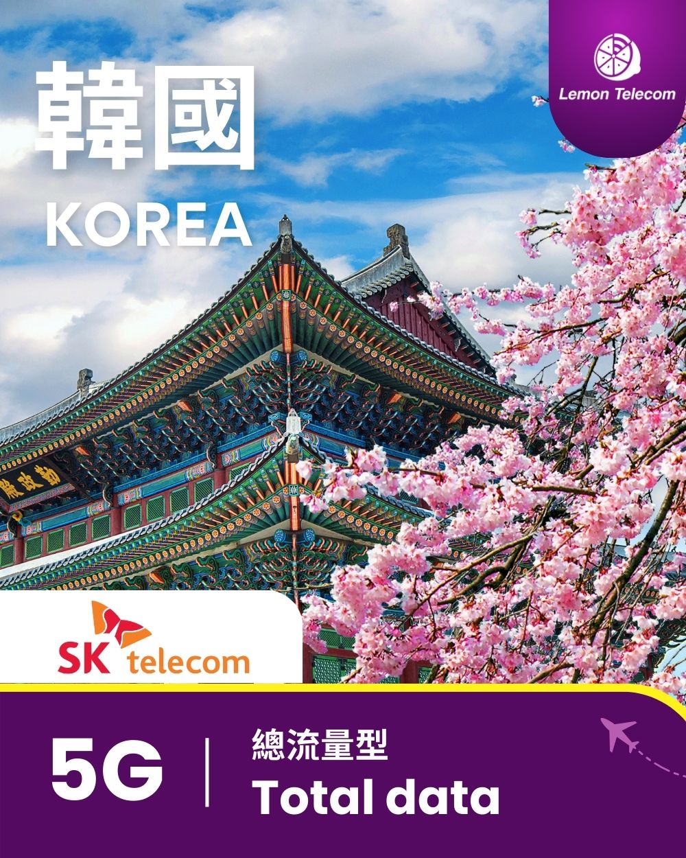 【韓國上網】韓國 SIM 卡 - 5G 總流量型 (SK Telecom)